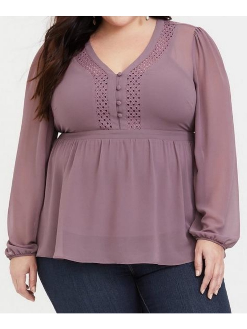 TORRID dusty pink pink V-neck Lace-Trim SZ3 
3/$25
